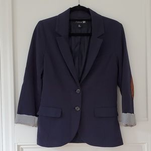 Forever 21 Navy Blazer with Elbow Patches